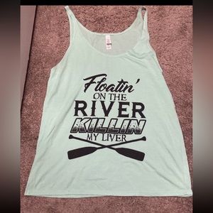 Floating on the river tank top